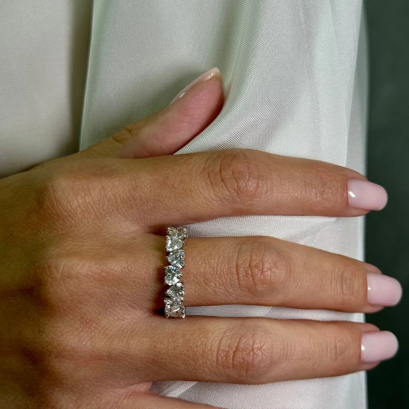 4.80 ct Heart Alternating Eternity Ring (0.30CT Each Stone)