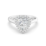 2ct Solitaire Ring Plain Band with Halo [1]