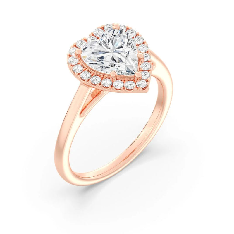 2ct Solitaire Ring Plain Band with Halo [1]