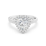 2ct Solitaire Ring Pavé Band with Halo [1]