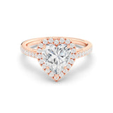 2ct Solitaire Ring Pavé Band with Halo [1]