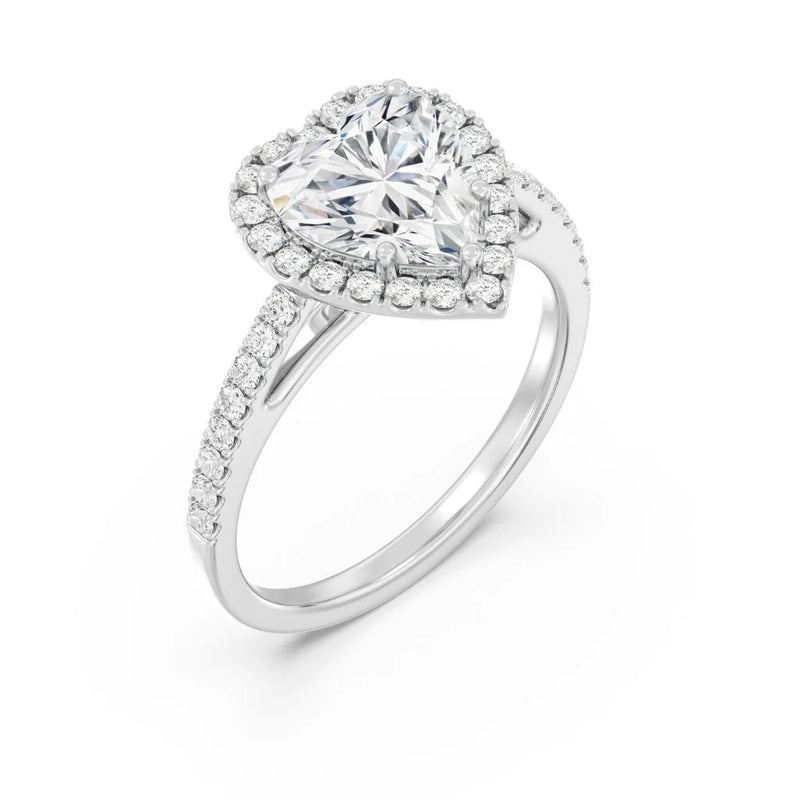 2ct Solitaire Ring Pavé Band with Halo [1]