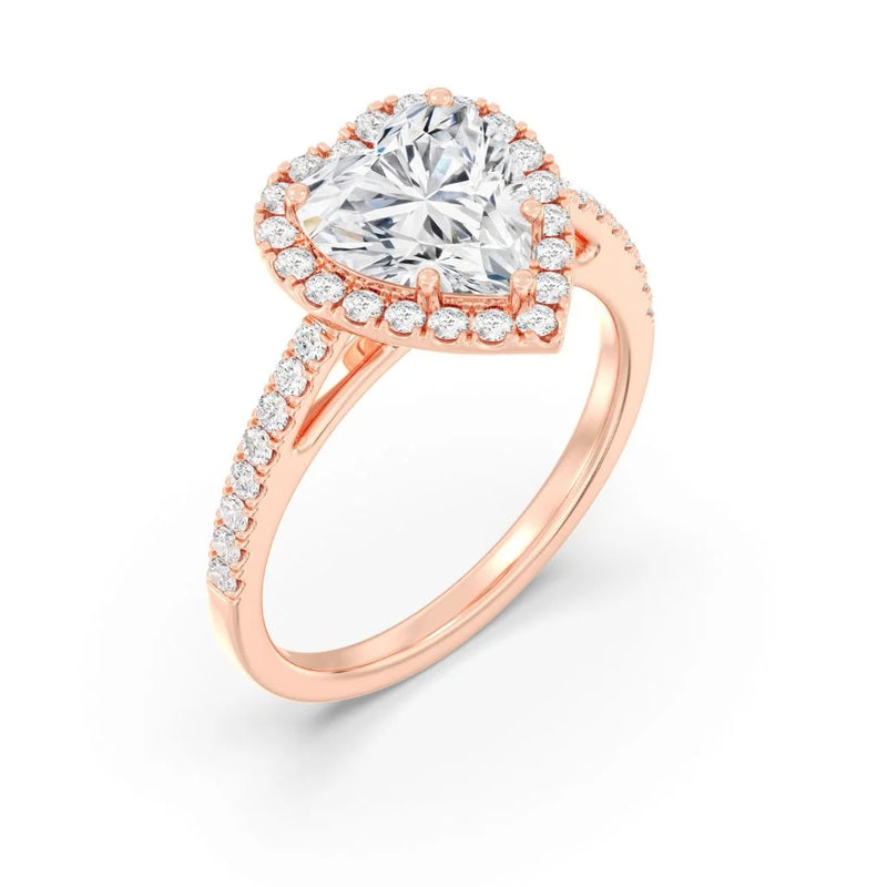 2ct Solitaire Ring Pavé Band with Halo [1]