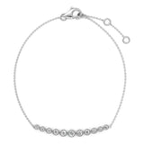 BEZEL HEART CHAIN BRACELET WHITE GOLD KAYAA JEWELS