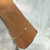 1ct Heart Cuban Link Bracelet