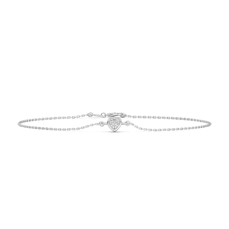 0.30ct Bezel Heart Chain Bracelet