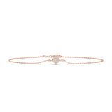 BEZEL HEART CHAIN BRACELET ROSE GOLD KAYAA JEWELS