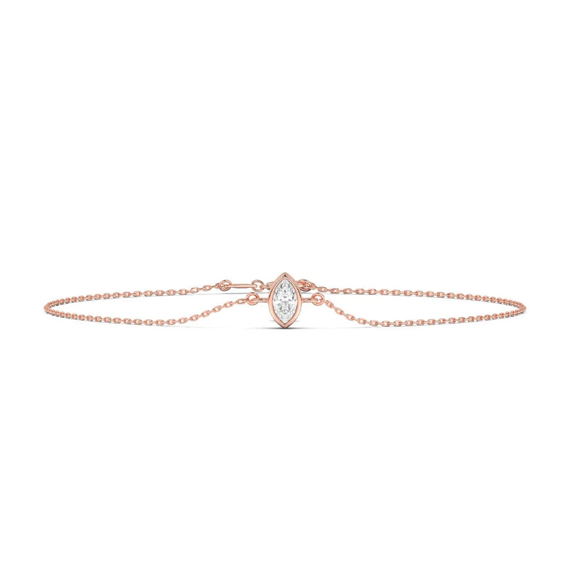 0.30ct Bezel Marquise Chain Bracelet