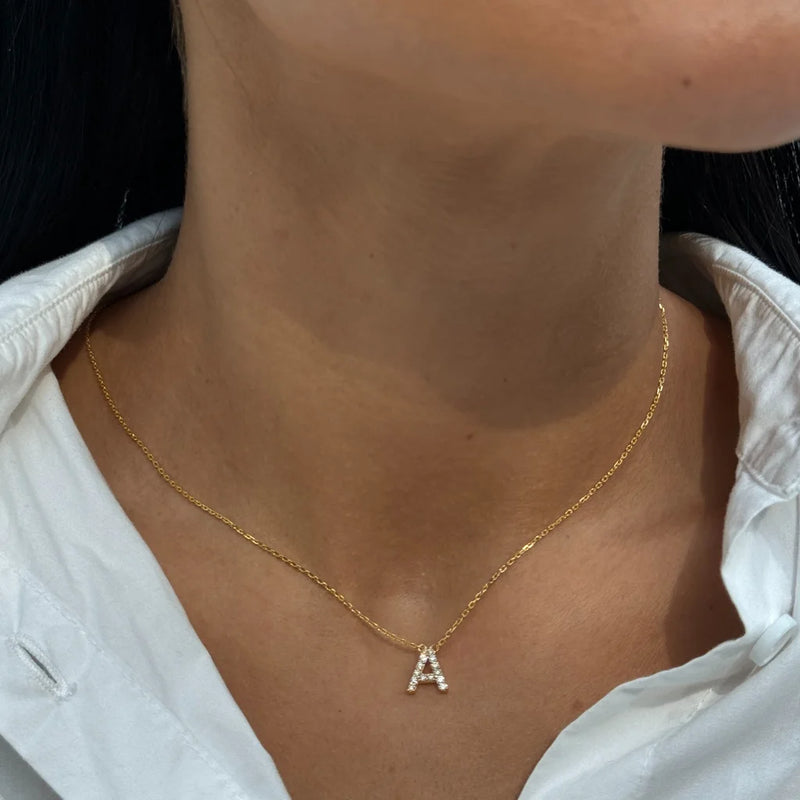 Diamond Initial Necklace