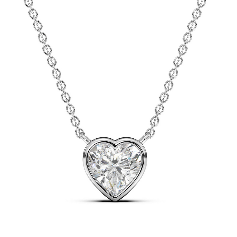 1ct Bezel Heart Pendant