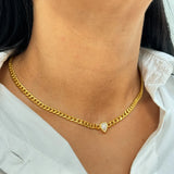 1ct Pear Chain Link Choker