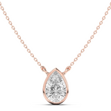 1ct Bezel Pear Pendant