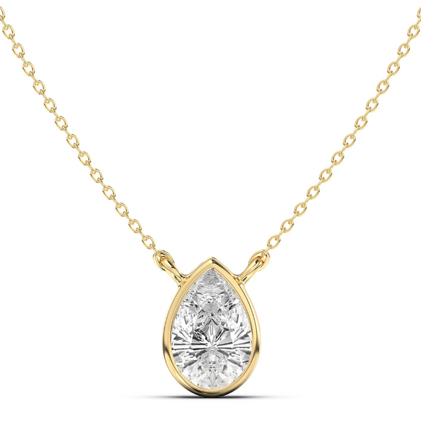 1ct Bezel Pear Pendant