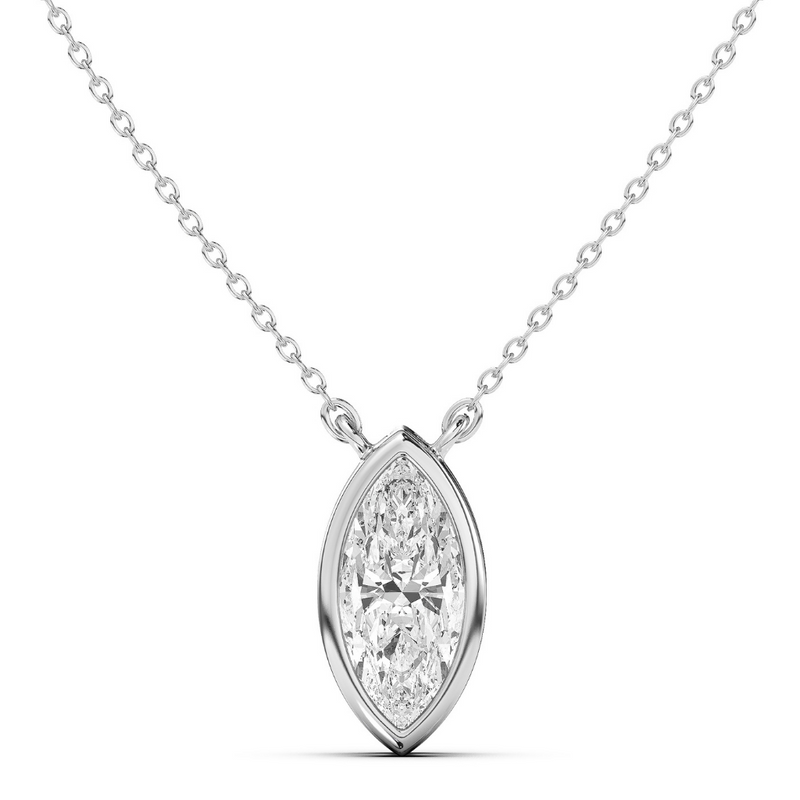 1ct Bezel Marquise Pendant