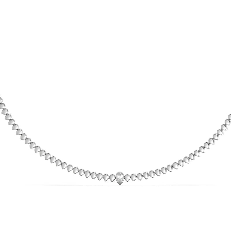 Bezel Single Marquise Necklace