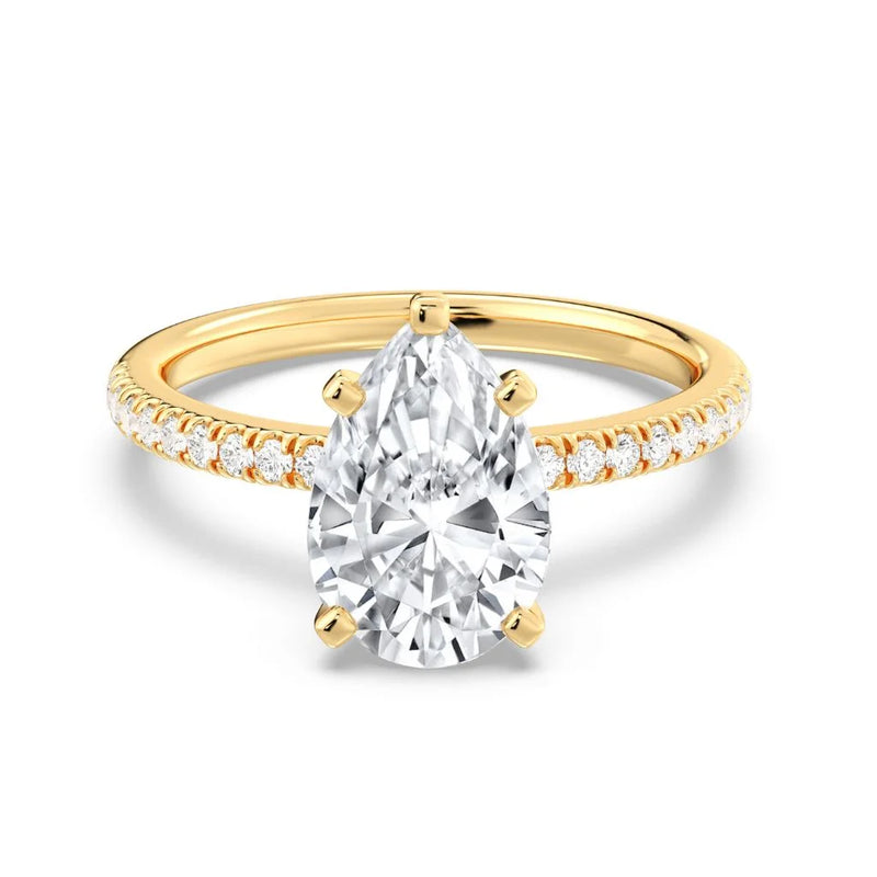 2ct Solitaire Ring Pavé Band