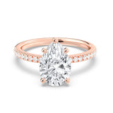 2ct Solitaire Ring Pavé Band