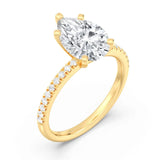 2ct Solitaire Ring Pavé Band