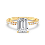 2ct Solitaire Ring Pavé Band