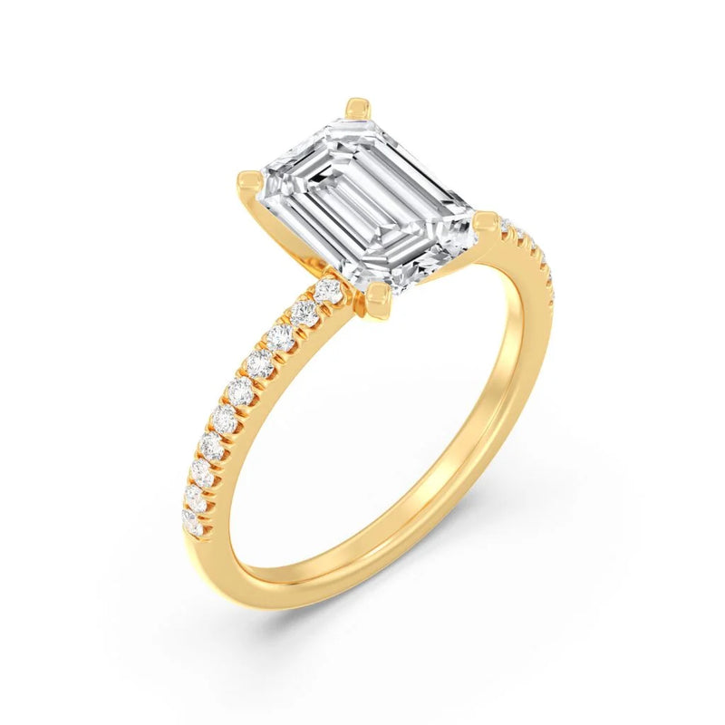 2ct Solitaire Ring Pavé Band