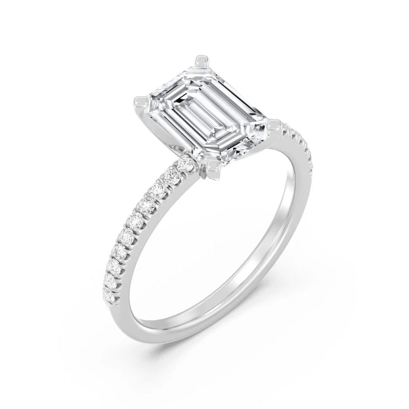 2ct Solitaire Ring Pavé Band