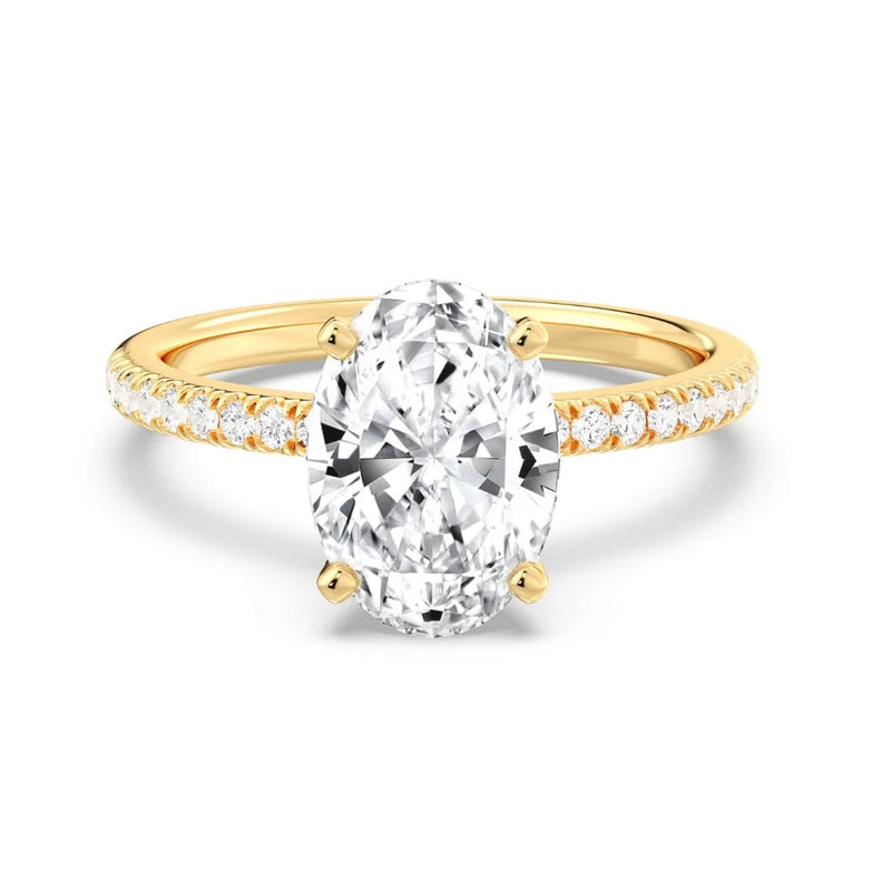 2ct Solitaire Ring Pavé Band