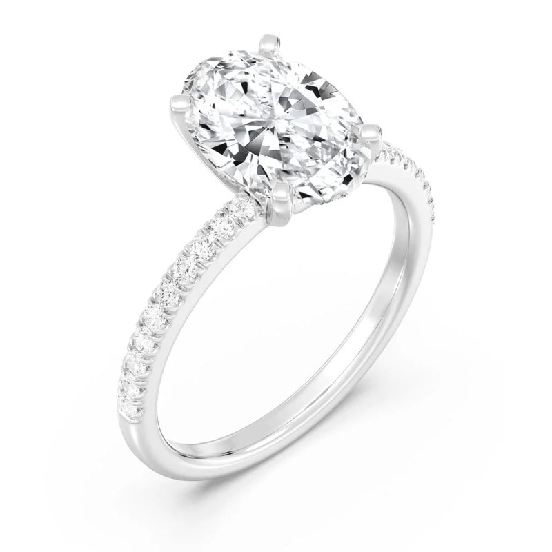 2ct Solitaire Ring Pavé Band