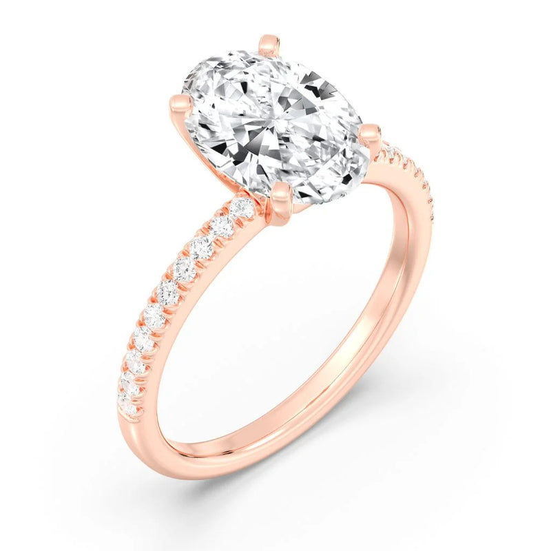 2ct Solitaire Ring Pavé Band