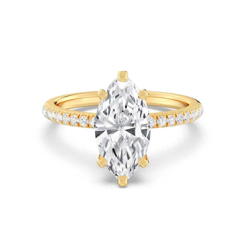 2ct Solitaire Ring Pavé Band