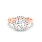 2ct Solitaire Ring Plain Band with Halo [1]