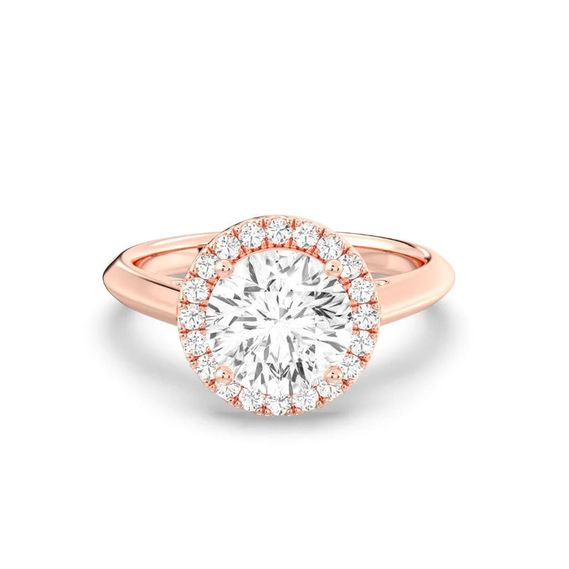 2ct Solitaire Ring Plain Band with Halo [1]