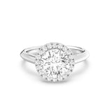 2ct Solitaire Ring Plain Band with Halo [1]