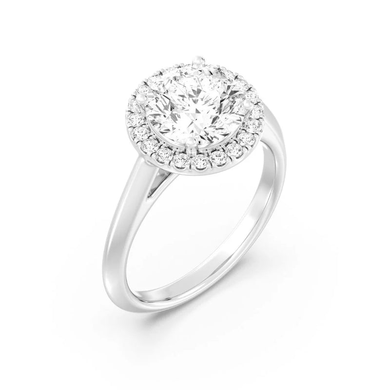 2ct Solitaire Ring Plain Band with Halo [1]