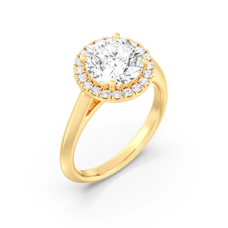 2ct Solitaire Ring Plain Band with Halo [1]