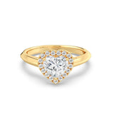 1ct Solitaire Ring Plain Band with Halo [1]