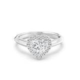 1ct Solitaire Ring Plain Band with Halo [1]