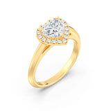 1ct Solitaire Ring Plain Band with Halo [1]