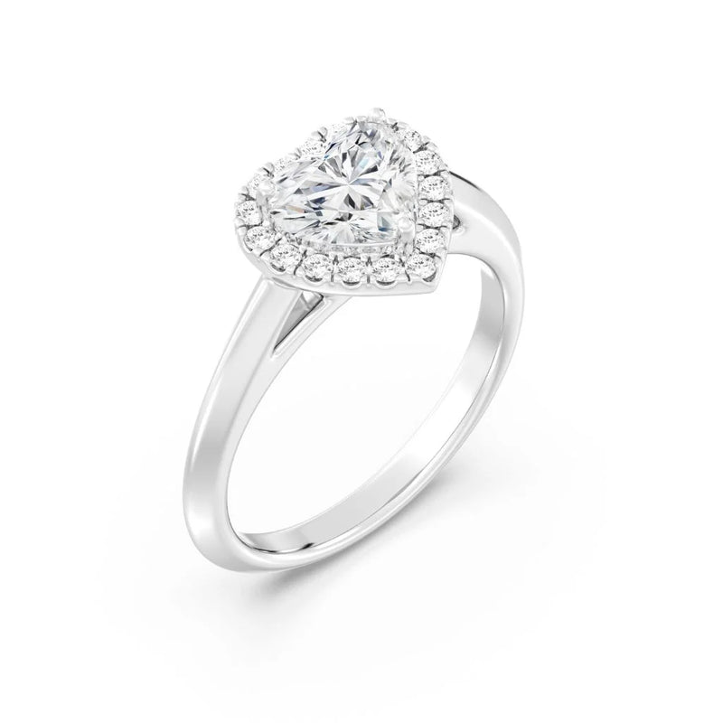 1ct Solitaire Ring Plain Band with Halo [1]