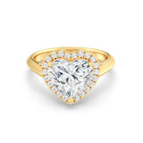 3ct Solitaire Ring Plain Band with Halo [1]