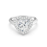 3ct Solitaire Ring Plain Band with Halo [1]