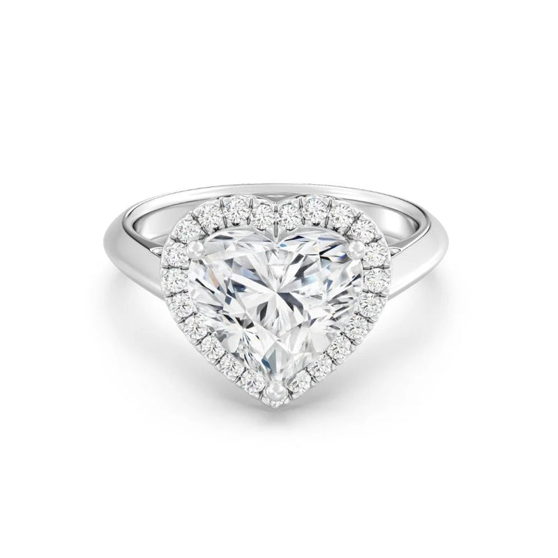 3ct Solitaire Ring Plain Band with Halo [1]