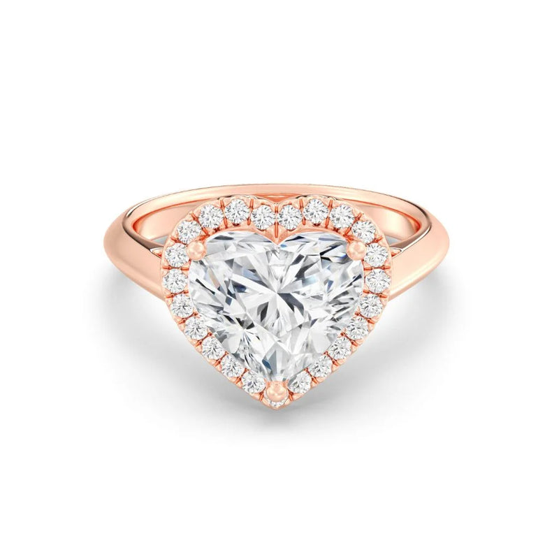 3ct Solitaire Ring Plain Band with Halo [1]