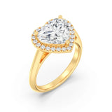 3ct Solitaire Ring Plain Band with Halo [1]