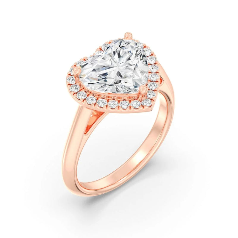 3ct Solitaire Ring Plain Band with Halo [1]