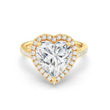 5ct Solitaire Ring Diamond Band with Halo