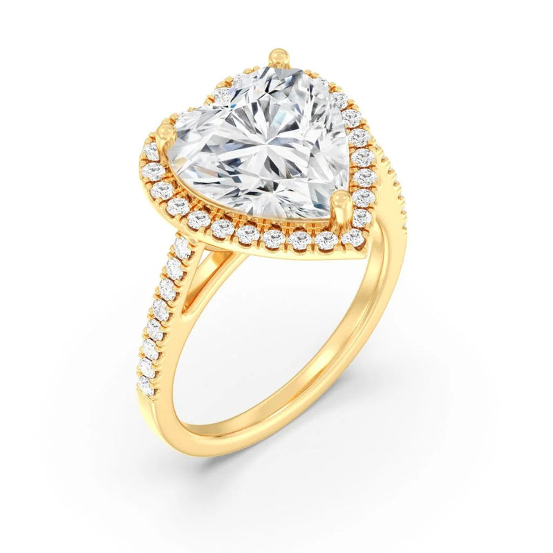 5ct Solitaire Ring Diamond Band with Halo