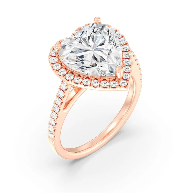 5ct Solitaire Ring Diamond Band with Halo