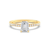 1ct Solitaire Ring Pavé Band