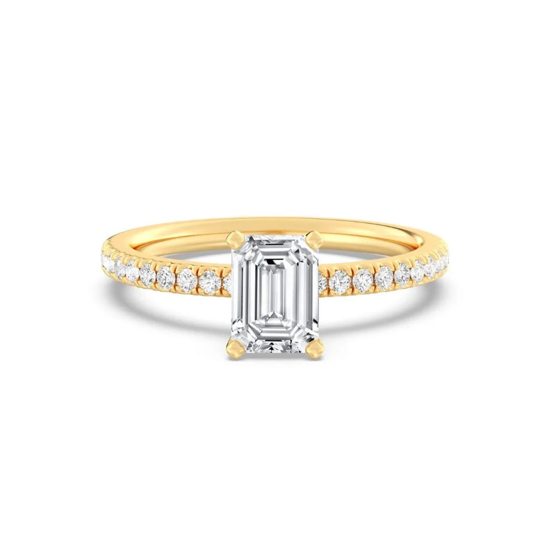 1ct Solitaire Ring Pavé Band