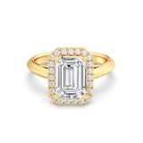 3ct Solitaire Ring Plain Band with Halo